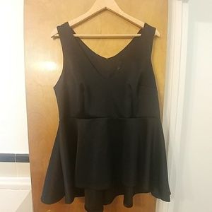 Asos Curve Hi-Low Stretch Peplum Top